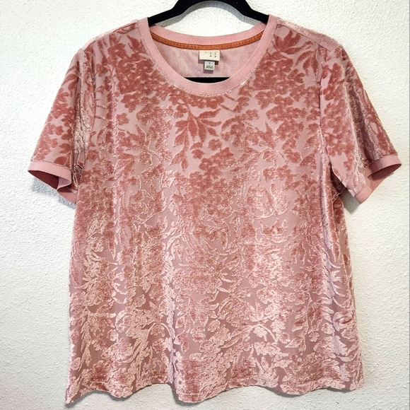 Blouse with velvet floral print - Picture 2 of 5